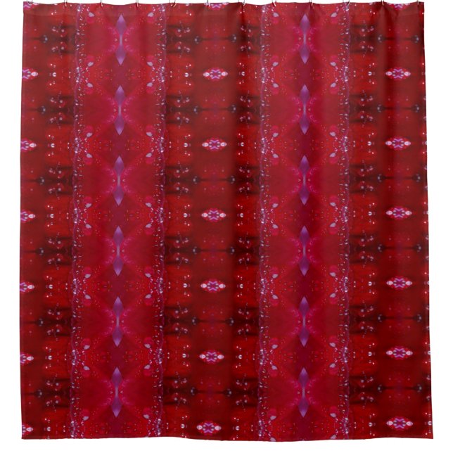 Red Snapdragon Ikat auch Duschvorhang (Vorderseite)