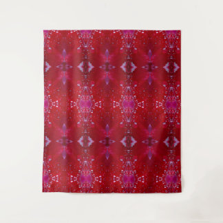 Red Snapdragon Ikat auch Wandteppich