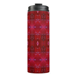 Red Snapdragon Ikat Too Thermosbecher