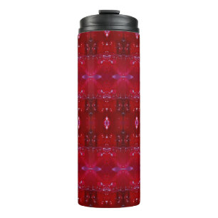 Red Snapdragon Ikat Too Thermosbecher