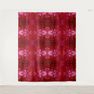 Red Snapdragon Ikat Wandteppich
