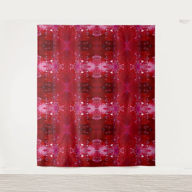 Red Snapdragon Ikat Wandteppich (Vorderseite)