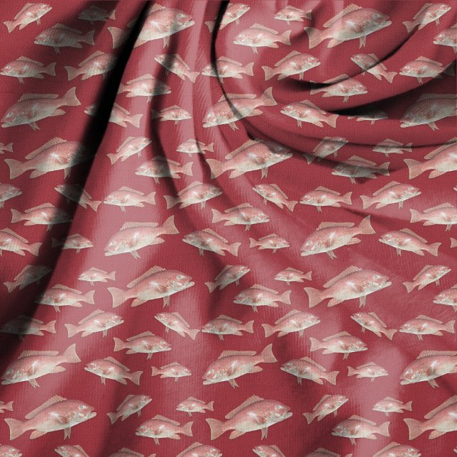 Red Snapper Fish Pattern Red Sewing Fabric Stoff (Von Creator hochgeladen)