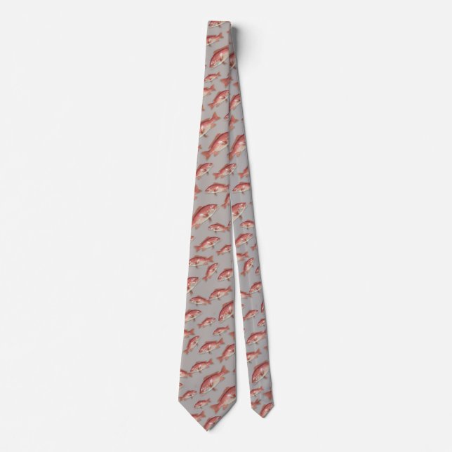 Red Snapper Saltwater Fish Pattern Krawatte (Vorderseite)