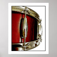Red Snare Drum Print Drummer Musician Poster