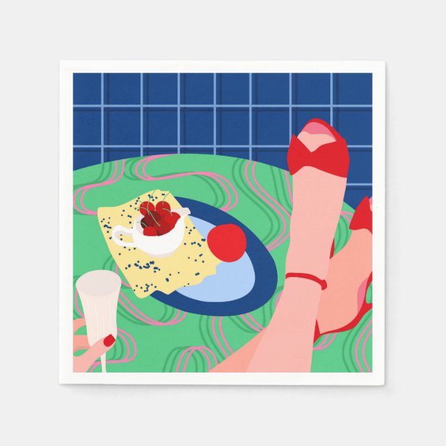 Red Sneak Flüchtige Blick Serviette (Vorderseite)