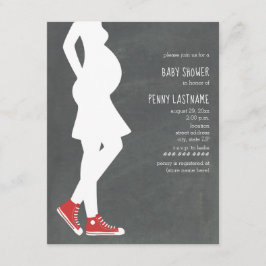 Red Sneakers Baby Bump Baby Dusche Einladung