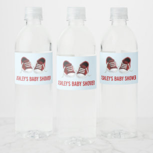 Red Sneakers Baby Dusche Wasser Flaschen Labels Wasserflaschenetikett