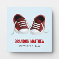 Red Sneakers Baby Plaque, Baby Shoes Picture