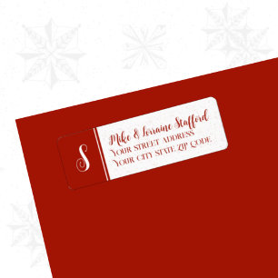 Red Snow auf White Leinwände Return Address Label