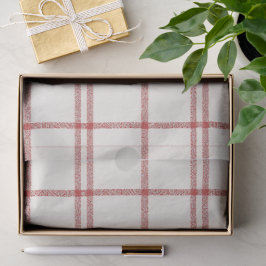 Red Snow Christmas Plaid Seidenpapier