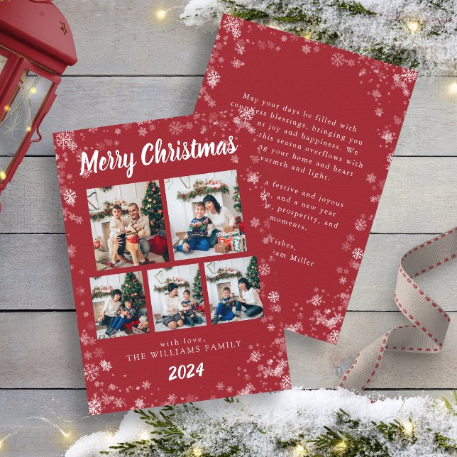 Red Snow Flake Holiday Card Feiertagskarte (Red Snow Flake Holiday Card
)