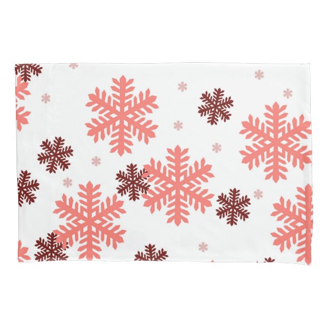 Red Snow Flakes Christmas pattern Snow Pattern Kissenbezug (Vorderseite)