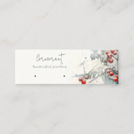 Red Snow Winter Berries Hoops Loop Stud Holder Mini Visitenkarte