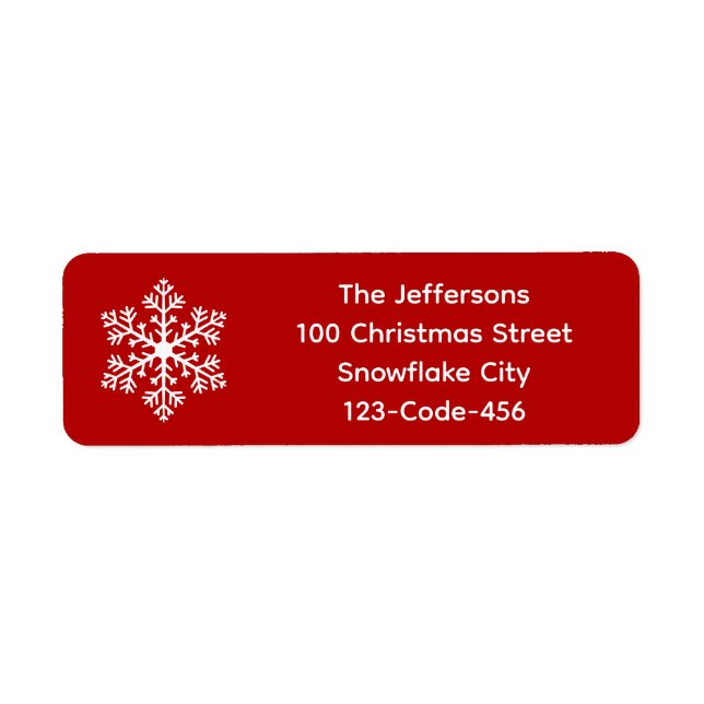 Red Snowflake Address Labels (Vorne)