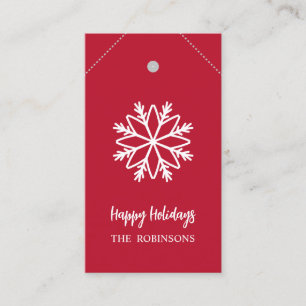 RED SNOWFLAKE DIY CHRISTMAS GIFT TAG