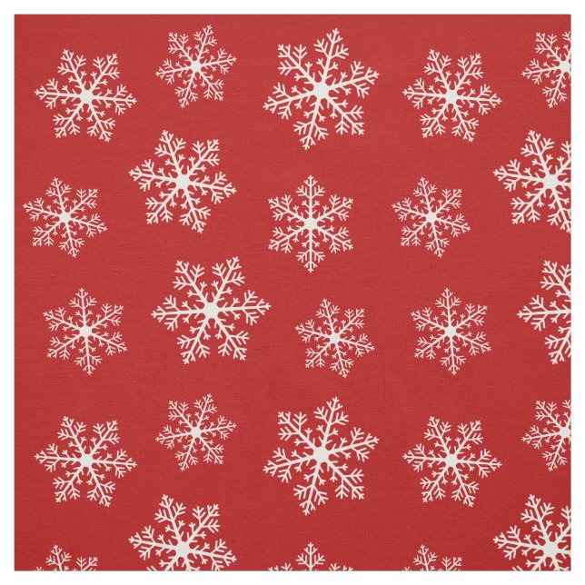 Red Snowflake Fabric Stoff (Muster)