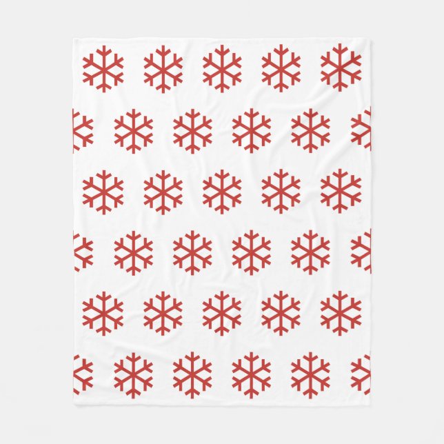 Red Snowflake Fleece Blanket (Vorderseite)