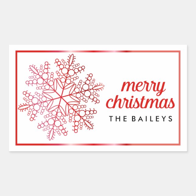Red Snowflake Holiday/Christmas Sticker (Vorderseite)
