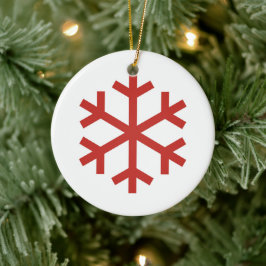 Red Snowflake Keramik Ornament