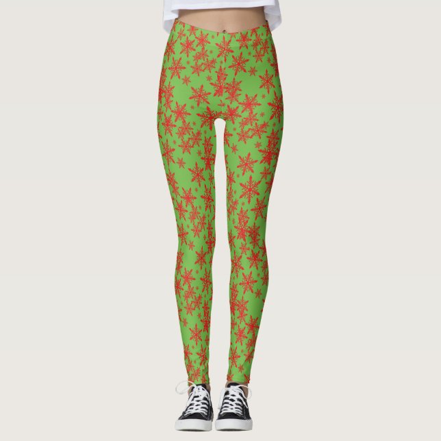 Red Snowflake Leggings (Vorderseite)