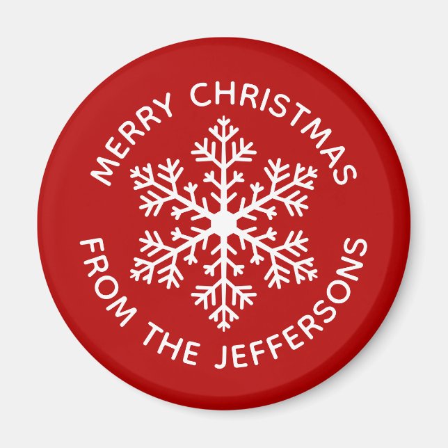 Red Snowflake Magnet (Vorne)