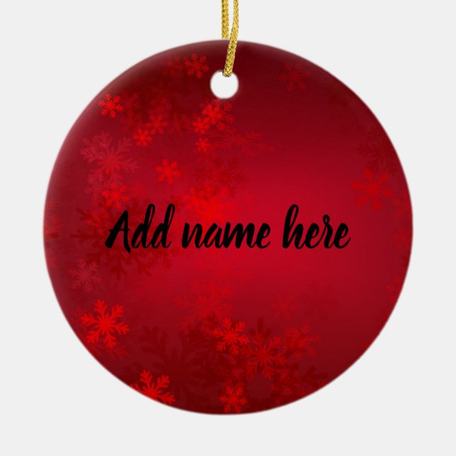 Red Snowflake Ornament - Add Your Name (Vorne)