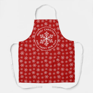 Red Snowflake Pattern Schürze