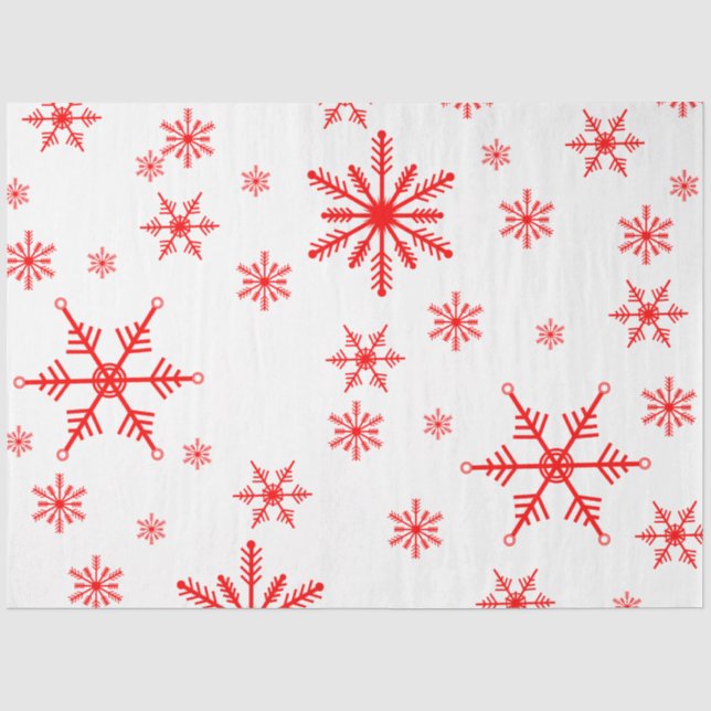 Red Snowflake Pattern Seidenpapier (Vorderseite)