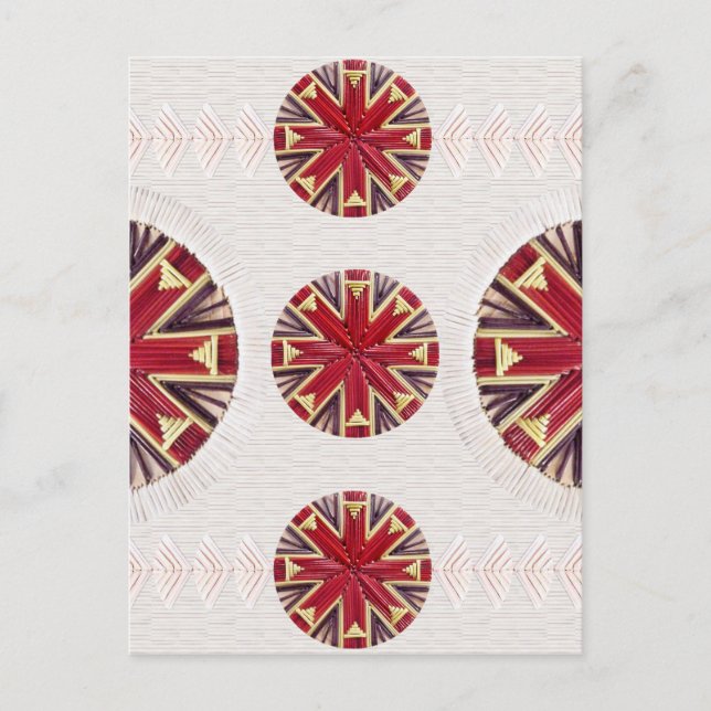 Red Snowflake Postcard Postkarte (Vorderseite)