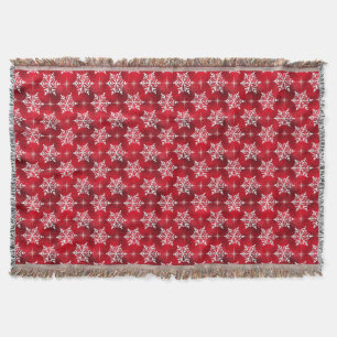Red Snowflake Throw Blanket Decke