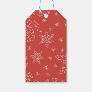 Red Snowflake Weihnachten BG Snowflake Boarder Geschenkanhänger