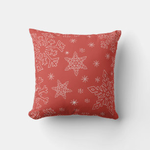 Red Snowflake Weihnachten BG Snowflake Boarder Kissen
