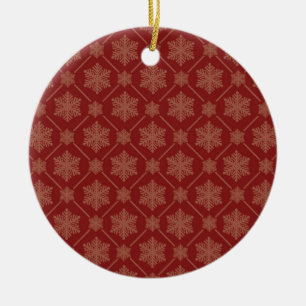 Red Snowflake Weihnachtsbaum Keramik Ornament