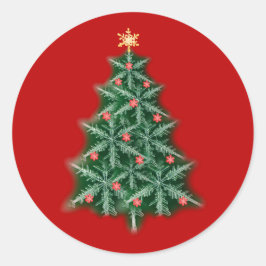 Red Snowflake Weihnachtsbaum Sticker