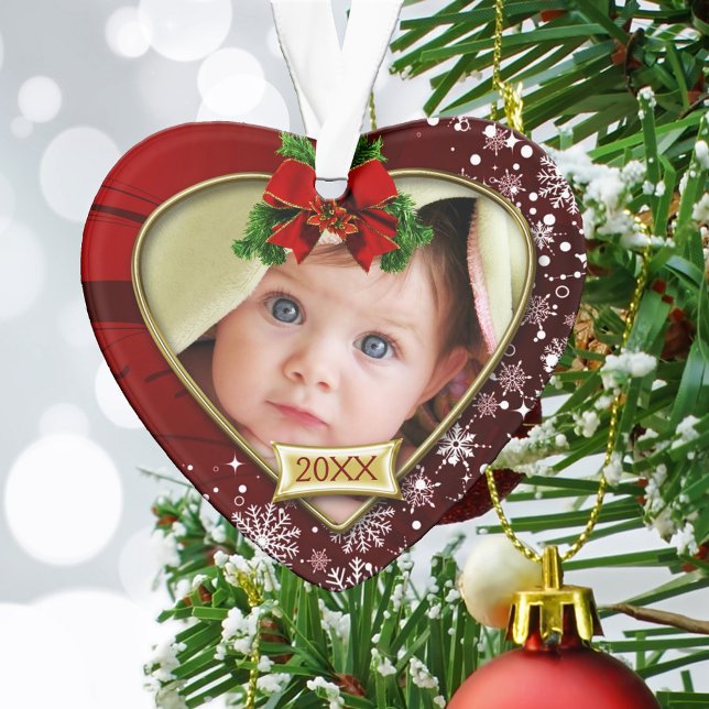 Red/Snowflakes Baby's 1. Weihnachten Ornament (Von Creator hochgeladen)