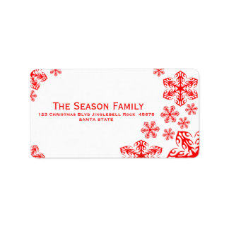 Red Snowflakes Chalkboard-Adressetikett Adressaufkleber