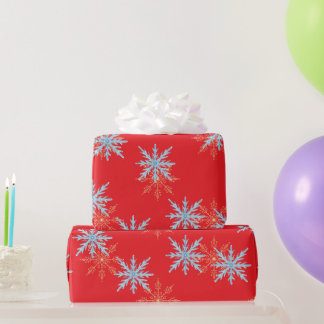 Red Snowflakes Merry Christmas Script with 2026 Wr Geschenkpapier