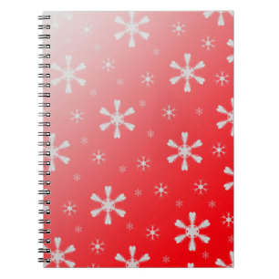 Red Snowflakes Notebook Notizblock
