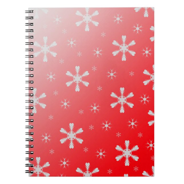 Red Snowflakes Notebook Notizblock (Vorderseite)