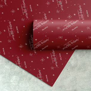 Red Snowflakes Weihnachten Geschenkpapier