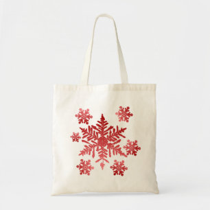 Red Snowflakes Weihnachtsfeier Tragetasche