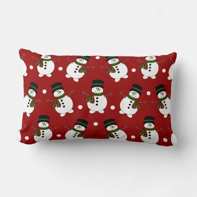 Red Snowman Pillow Lendenkissen (Vorderseite)
