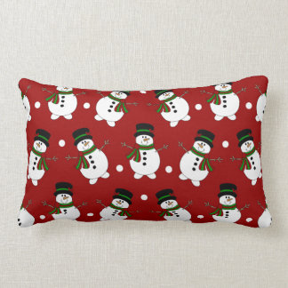 Red Snowman Pillow Lendenkissen