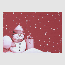 Red Snowman Snowy Weihnachtsfeiertag Seidenpapier