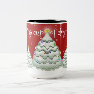Red Snowy Christmas Tree Tasse