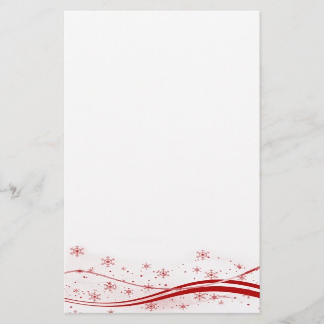 Red Snowy Weihnachten Briefpapier (Vorderseite)