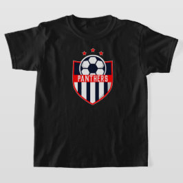 Red Soccer Shield Team, Spielername und -nummer T-Shirt