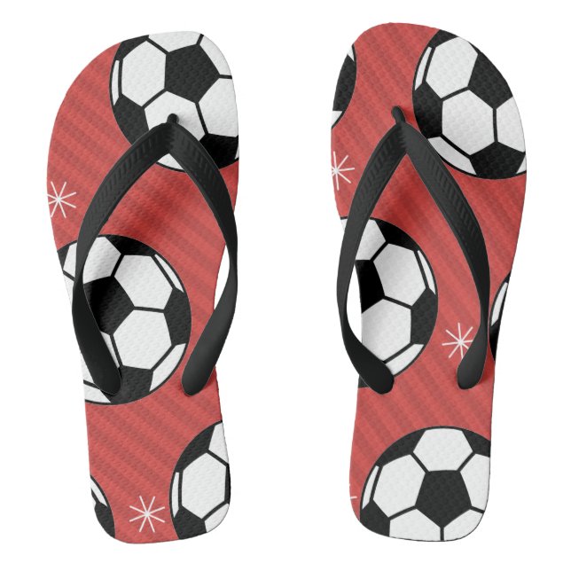 Red Soccer Weihnachten gestreift festlicher Ball & Flip Flops (Fußbett)