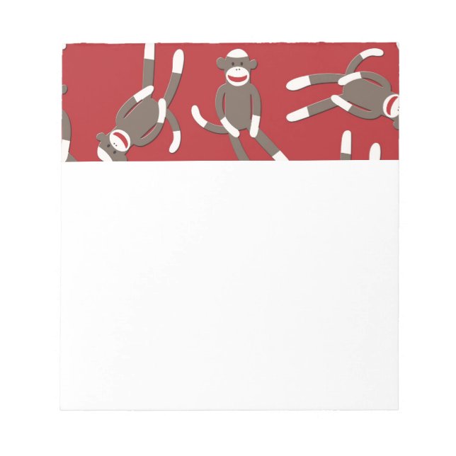 Red Sock Monkey Notepad Notizblock (Vorderseite)